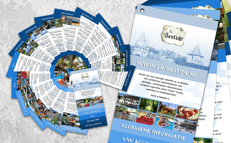 Drukwerk kleurenwaaier van La-Bastide een print portfolio voorbeeld van Arloz!