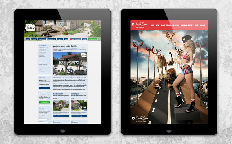 Webdesign voorbeeld Arloz, website portfolio klanten: La-Bastide en Bjornborg