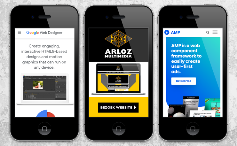 Amp html advertenties, banner ontwerp display banneradvertentie webdesign door Arloz!