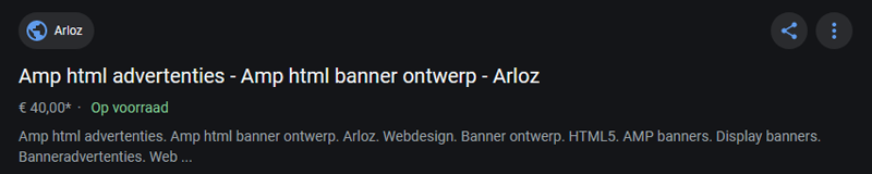 Seo design gestructureerde data (structured data), voorbeeld zoekmachine optimalisatie webshop en website ontwerp door Arloz