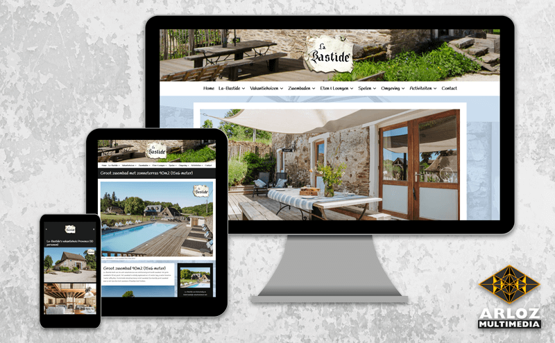 WordPress website responsive webdesign vakantiehuis La-Bastide portfolio voorbeeld Arloz