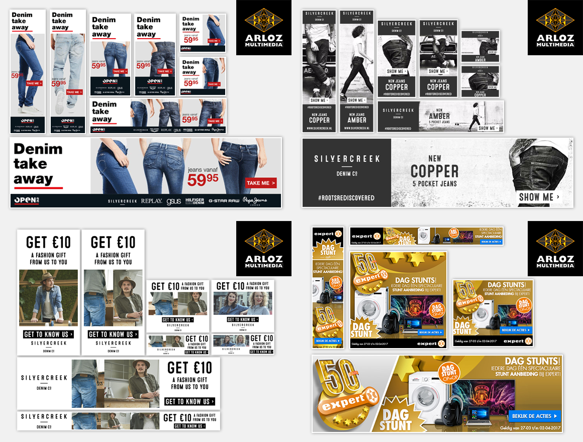 Banner ads display advertentiebanners en affiliate banners. Webdesign voorbeeld banner ontwerp Arloz Multimedia.
