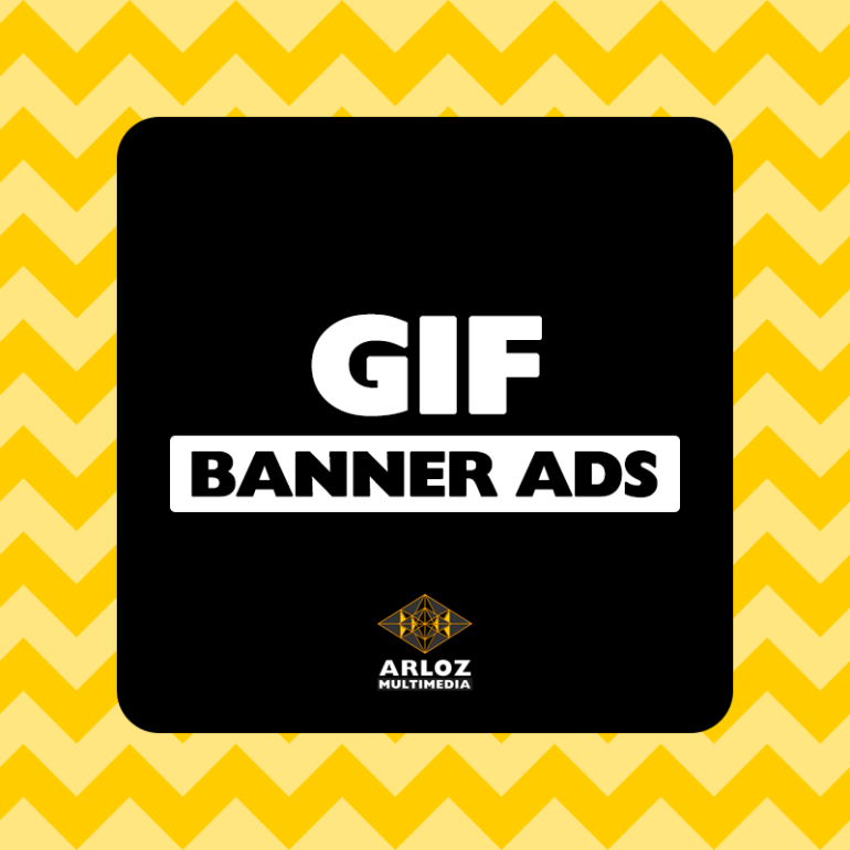 Gif banner advertenties. Gif banner ads geanimeerde afbeelding beeldadvertenties ontworpen door Arloz Multimedia.