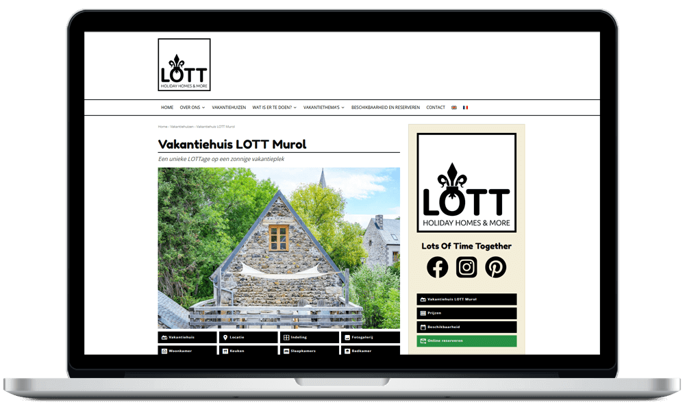 Portfolio webdesign: Website voorbeeld www.lottholidayhomes.com webdesign door Arloz.
