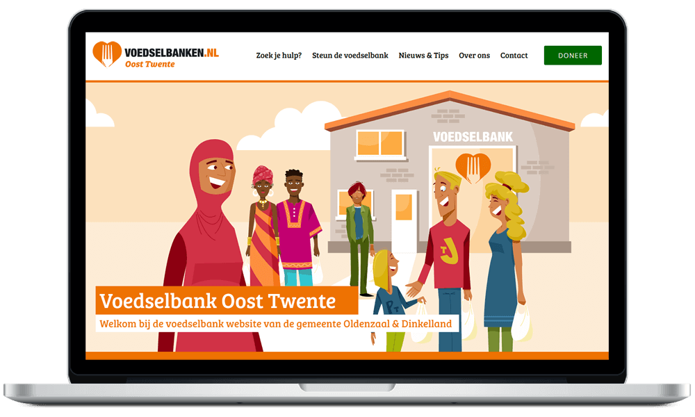Portfolio webdesign: Website voorbeeld www.voedselbankoosttwente.nl webdesign door Arloz.