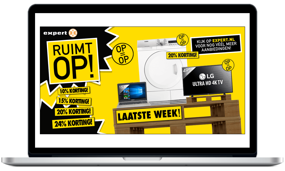 Portfolio ads & banners: Webshop e-commerce homepage banner en slider ontwerp voorbeelden van Arloz.