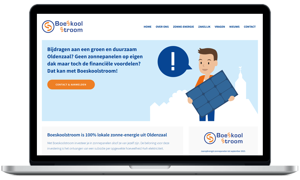 Portfolio webdesign: Website voorbeeld www.boeskoolstroom.nl webdesign door Arloz.